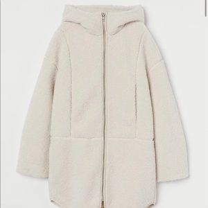 H&M hooded faux shearling jacket
